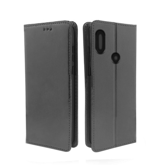 Leather Flip Cover with Internal Pocket For Xiaomi Redmi Note 7 Black